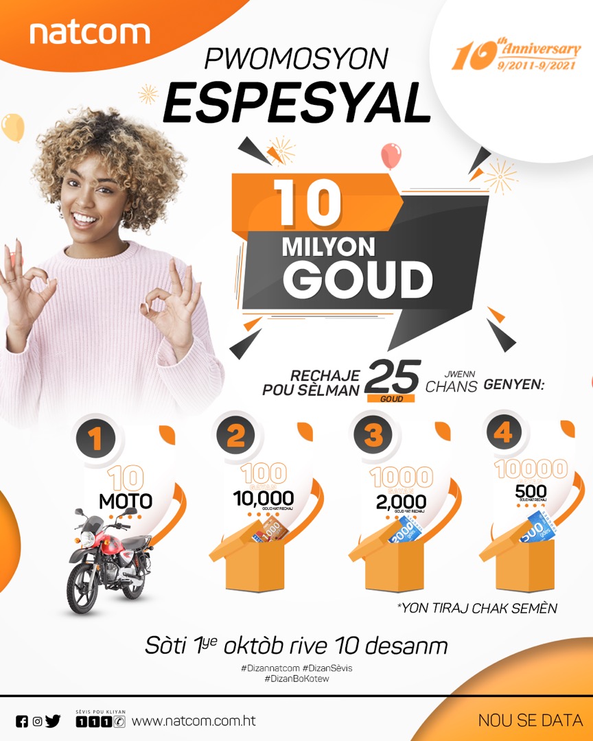 La Natcom veut partager 10 millions de gourdes à travers sa Mega&nbsp;Promotion