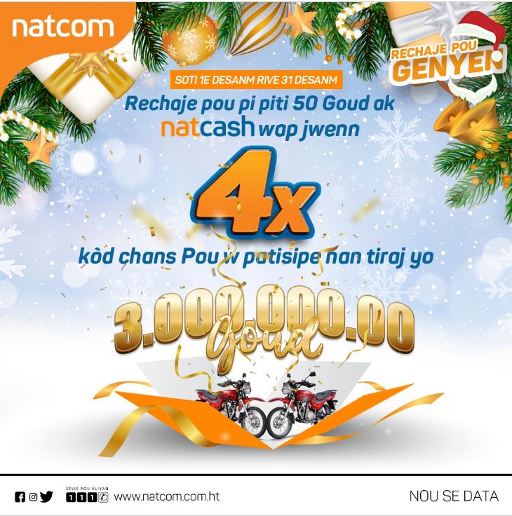 Fin d’année 2022 : La Natcom distribue trois millions de gourdes, les premiers gagnants sont déjà en&nbsp;vue