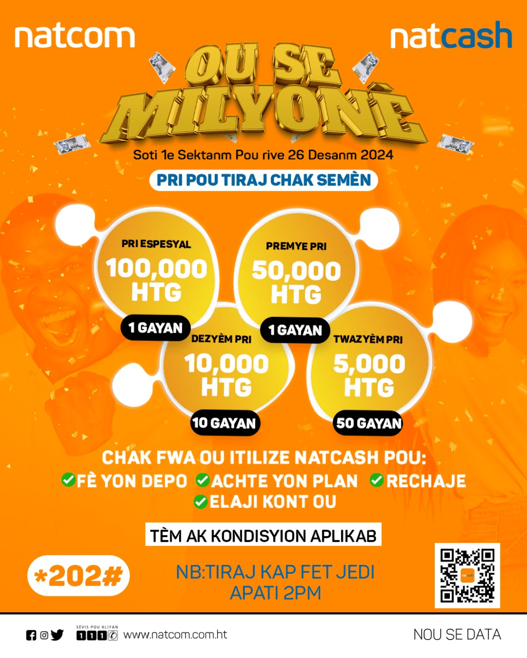 Deuxième Réussite de la Promotion « Ou se Milyonè » par la Natcom