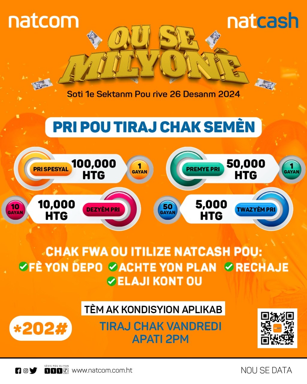 Troisième Réussite de la Promotion « Ou se Milyonè » par la Natcom