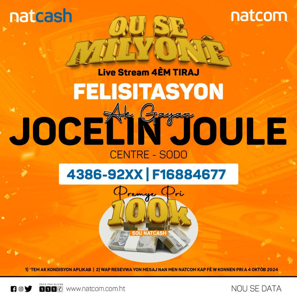 Quatrième tirage ordinaire de la Promotion « Ou se Milyonè » par la&nbsp;Natcom.