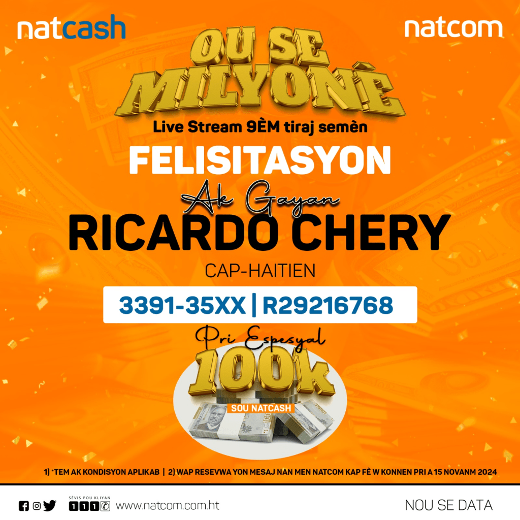 Natcom célèbre le 9ᵉ tirage ordinaire de la promotion « Ou se Milyonè&nbsp;».