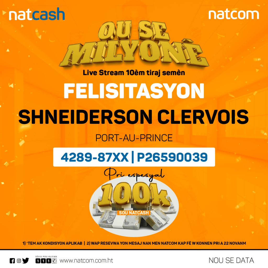 La Natcom célèbre son 10e tirage ordinaire de la promotion « Ou se Milyonè&nbsp;».