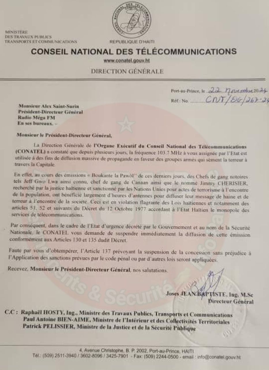 Le Conatel menace de suspendre la concession de Radio&nbsp;Mega