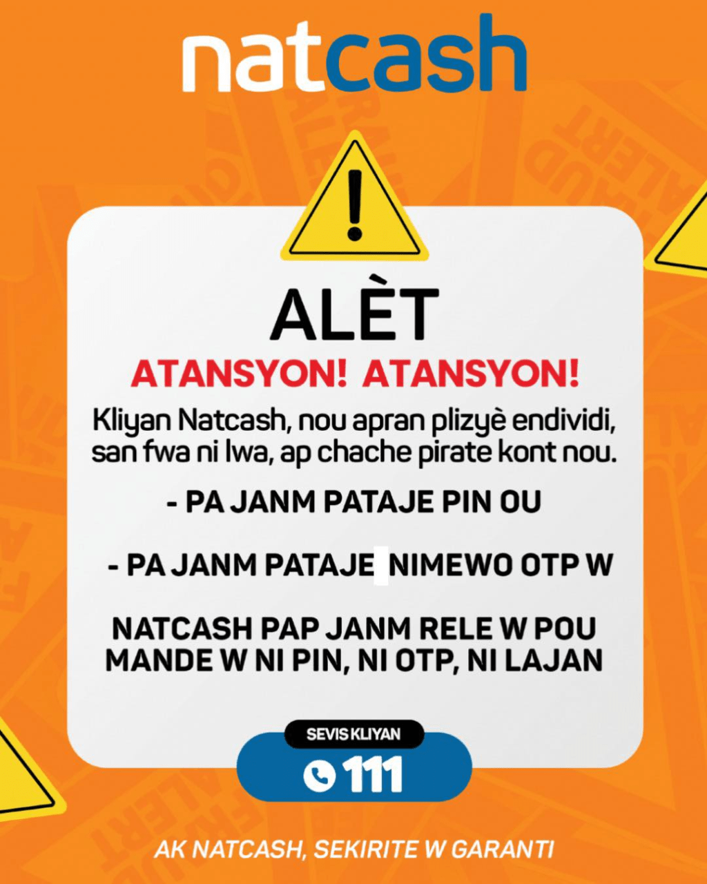 Natcom rassure : Natcash, un service 100 %&nbsp;sécurisé